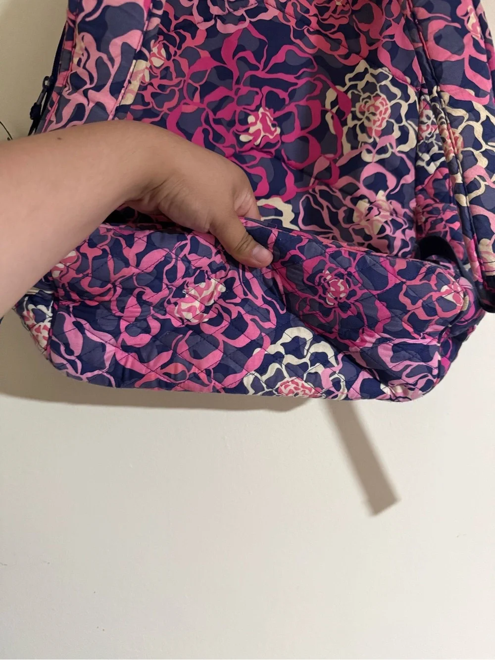 Vera Bradley Navy Pink Floral Quilted Backpack